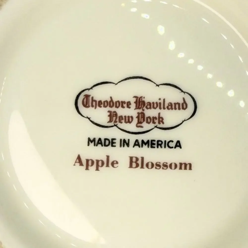 Theodore Haviland New York Apple Blossom Sugar Bowl No Lid Gold Trim USA Made